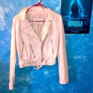 Girl pink leather jacket never worn